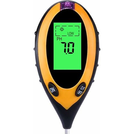BDD Kit di test del suolo 4 in 1 per misurare la temperatura del suolo pH Luce Tester di umidità Strumento da giardinaggio per cortile Prato Piante domestiche Fiori Frutta Uso interno ed esterno (1/5)