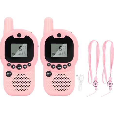 Talkie-walkie enfant rose, jouet mini talkie-walkie ABS Bluetooth sans fil durable, lot de 2 pour enfants (1/5)