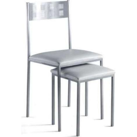 Pack de 4 sillas para salón o cocina acabado blanco, 83 cm(alto)46 cm(ancho)39 cm(largo) (1/2)