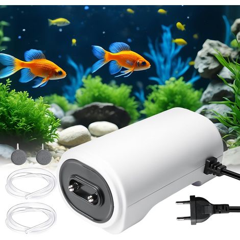 Aquarium Air Pump, 8W Adjustable Aquarium Air Pump, Aquarium Oxygen Pump, Quiet, Aquarium Aerator for Fish Tank 50-500L (1/5)