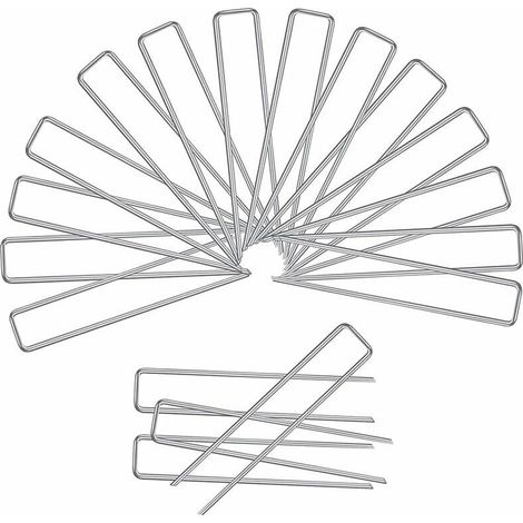 lot de 100 piquets de fixation en acier 3mm, 150 mm long, 40 mm large, (1/4)