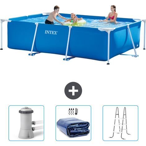 Intex Piscine Tubulaire Rectangulaire - 300x200x75 cm - 4-pièces SCB83