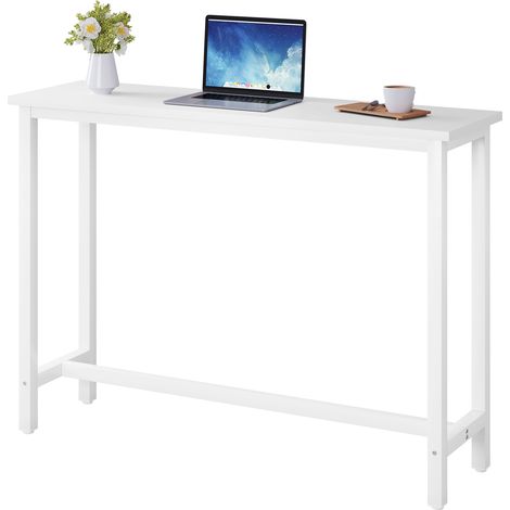 Woltu – Table de bar multifonctionnelle 140x40 cm – Structure métal – Plateau MDF imperméable et résistant aux rayures – Hauteur 100 cm
