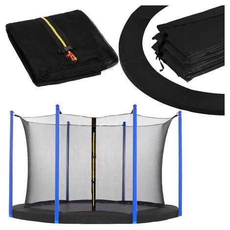 Coprimolle con rete esterna per trampolino 10FT 305 cm nero. (1/5)