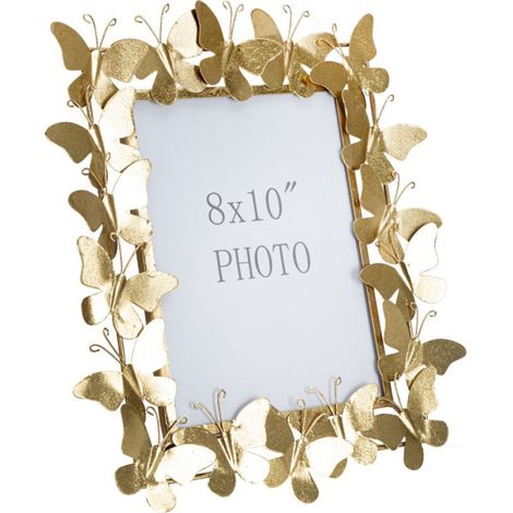 Cadre Photo Déco en Métal "Papillons" 20x25cm Or