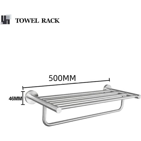 (PORTE-SERVIETTES) Accessoires de salle de bain : porte-serviettes en acier inoxydable brossé 304, porte-papier toilette, porte-savon, barre porte-serviettes. (1/5)