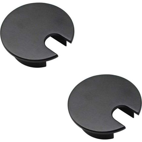 Cache Cable Bureau, 2 Pièces de Couvercle de Trou de Câble, Cache trou en Alliage de Zinc, Noir 35mm Cache Trou Rond, Convient aux Bureaux D'ordinateur, Tables à Manger (1/4)