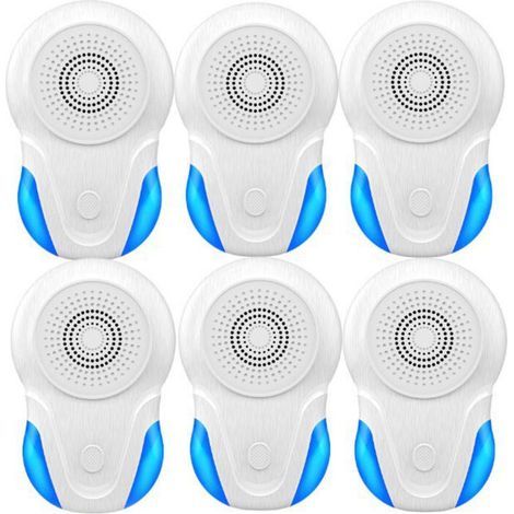 Lot de 6 répulsifs à ultrasons pour intérieur contre les insectes nuisibles, les cafards, les rongeurs, les souris, les punaises, les souris et les araignées. Dispositif antiparasitaire électronique à (1/3)