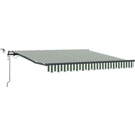 Maison Exclusive - Tessuto per Tenda Verde e Bianco 300 x 250 cm Poliestere