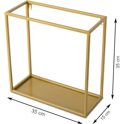 Mensola a muro sospesa, in metallo dorato, 35 cm (1/5)