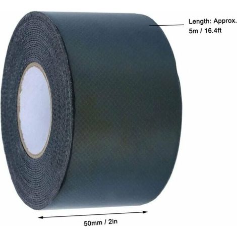 Ruban Adhésif Double Face - Pour Gazon Artificiel - Noir 50 mm x 5 m - Résistant Aux Intempéries - Pour Joints De Pelouse Synthétique - 1 Pièce