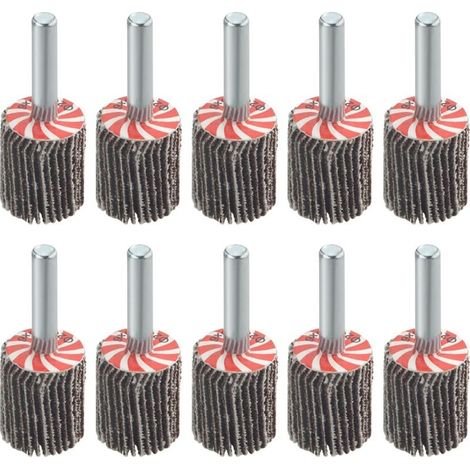 10 Pièces 20×25MM Roues à lamelles montées avec tige 6MM Roues à lamelles 80 Grit Flap Wheels Set (1/5)