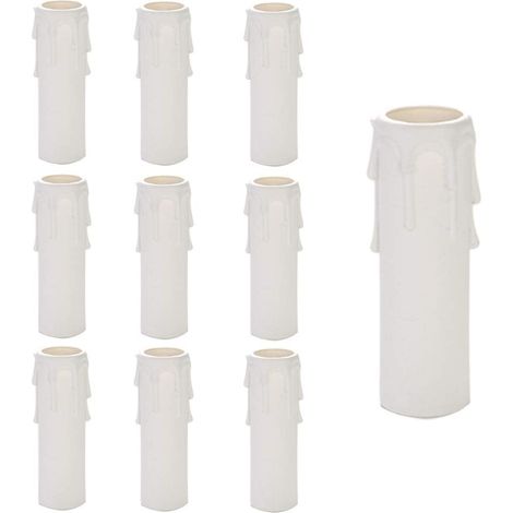 Lustre Plastique Bougies, 10 Pièces Lustre Bougie Goutte, Bougies Lustre Tubes, Bougies Gouttes Tubes, Lustre Manches Bougie, Lustre Bougies Couvre, Tubes Lustre, Accessoires Lustre, Blanc (25100mm) (1/5)