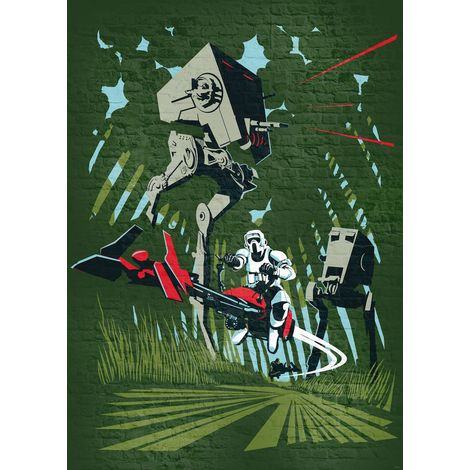 Papier peint panoramique moderne Star Wars Classique Endor Béton (1/4)