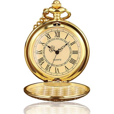 Taschenuhren, Herren-Taschenuhren mit Kette, antike Taschenuhren mit römischen Ziffern und Goldkette, Vintage-Damenarmbanduhren, Vintage-Herrenarmbanduhren, Uhren zum Vatertag, Geburtstagsuhren. (1/5)