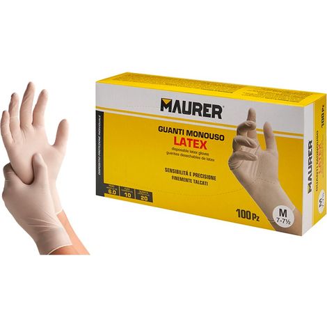 GUANTI MONOUSO LATTICE 100% TRASPARENTE TG.S MAURER (CF100PZ)-CF.SCATOLA