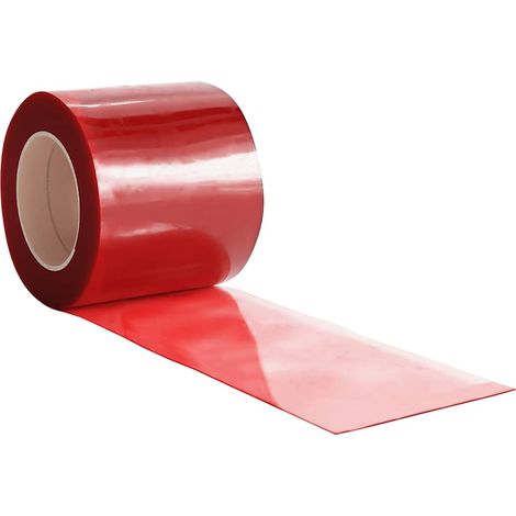 Tira de cortina para puertas PVC rojo 200x1,6 mm 50 m vidaXL