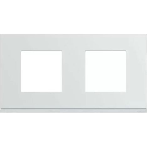 Hager WXP0012 Plastic gallery plate 2 horizontal posts 71mm white
