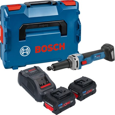 Bosch GGS 18V-23 LC Smerigliatrice diritta professionale a batteria 18 V senza spazzole + 2x batteria ProCORE 8,0 Ah + caricabatterie + L-Boxx