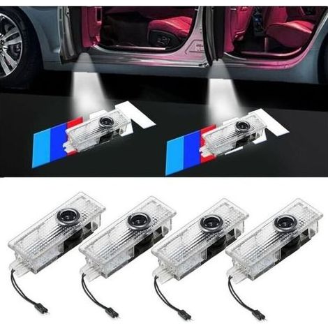 Lot de 4 projecteurs LED pour porte de voiture – Projection de logo personnalisable – Compatibles BMW Série 1 à 7 et X1 à X7 (1/4)