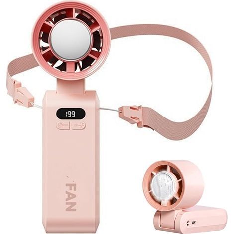 Ventilateur portatif, Ventilateur Turbo à Vitesse avec Affichage numérique, Batterie Longue durée, Ventilateurs personnels Pliables avec lanière, Portable (1/5)
