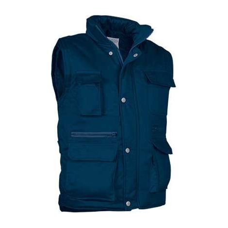 Chaleco acolchado multibolsillos VALENTO Reporter M Azul marino