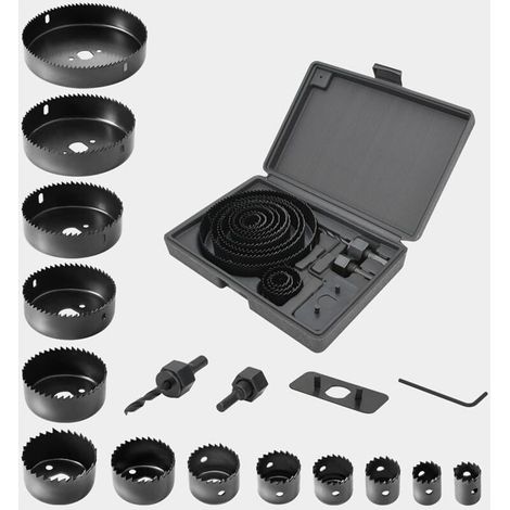 16 pièces Coffret Scie Cloche Construction de 19-127 mm pour Bois Metaux Platre (1/4)