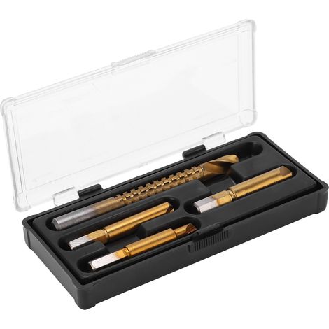 HSS-Schraubenausdreher-Set (3-teilig) bestehend aus: 1 Schraubenausdreher, 1 Rundgriffsäge und 1 Bohrer. (1/5)