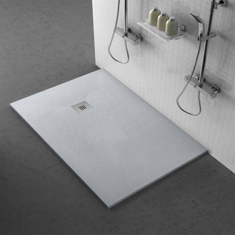 Piatto doccia 70x120 cm grigio effetto pietra in resina riducibile Karen (1/5)