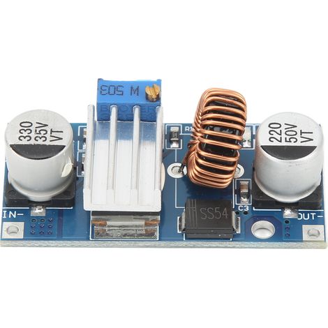 Module abaisseur DC 4-38V vers 1.25-30V 5A régulateur tension carte plastique bleue (1/5)