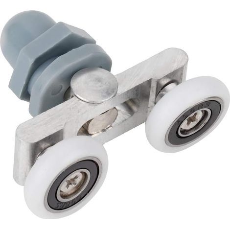 Set mit 4 robusten, doppelten Schiebetürrollen für Badezimmertüren, Glasrollen (23 mm) (1/4)