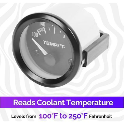 Thermometre Voiture,Manometre Temperature D'eau,2" Jauge de Température D'eau électrique,40℃ à 120℃ Jauge de Température de L'eau,Compteur de Température de L'eau,pour la Plupart des Voitures (1/4)