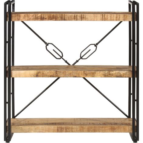 vidaXL Bücherregal 3 Ebenen aus massivem Mangoholz braun 77x30x80 cm