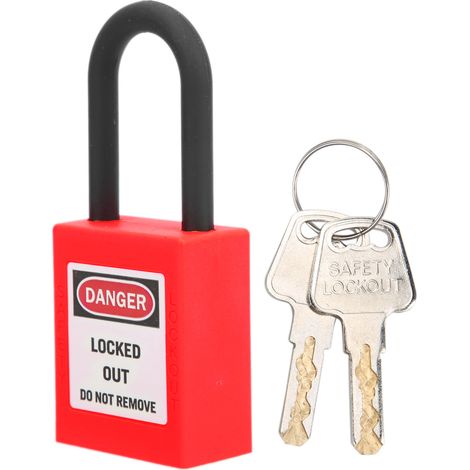 Dispositif de verrouillage 38 mm en nylon isolant industriel, étanche à la poussière et de sécurité pour chantiers de construction (rouge) (1/5)