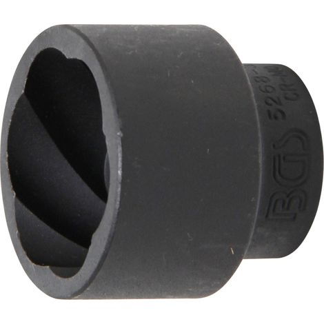 Llave de vaso de perfil en espiral / extractor de tornillos entrada 12,5 mm (1/2") 32 mm