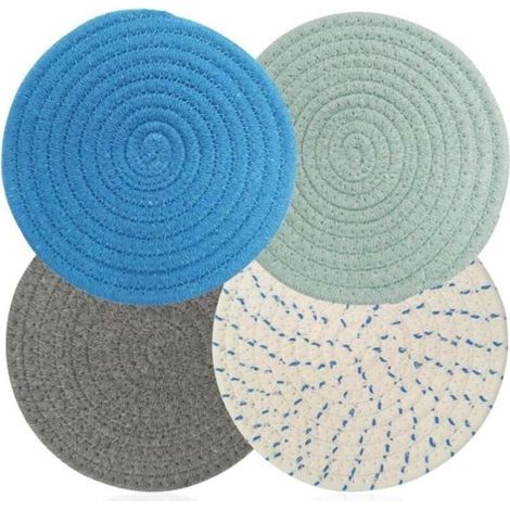 Dessous de plat - Non spécifié - Lot de 4 - Coton tissé - Antidérapants - 18CM (1/4)