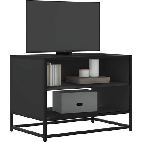 TV-Schrank Schwarz 61x40x46 cm Holzwerkstoff und Metall