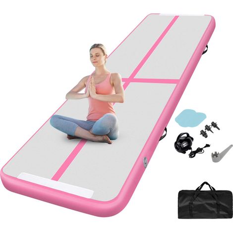 SWANEW Tappeto elastico Airtrack Pompa d'aria elettrica Palestra Rosa 400cm (1/5)