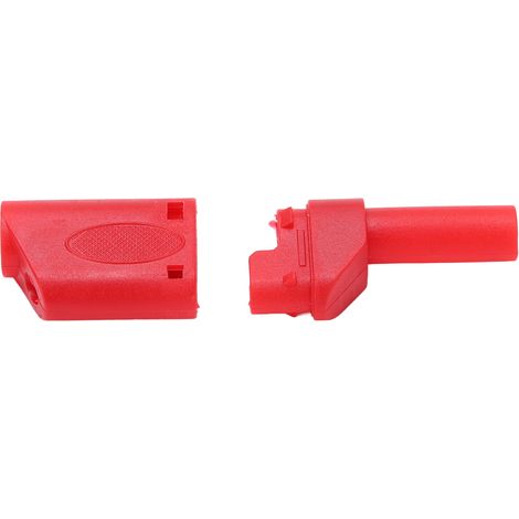 Lot de 10 fiches bananes isolées de sécurité 22.160 4 mm avec boîtier pour tests électroniques (rouge) (1/5)