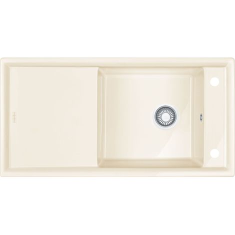 Franke Spüle Keramik 1000x510mm Siebkorb als Druckknopfventil mit Abtropffläche reversibel Magnolia Ambion ABK 611-100