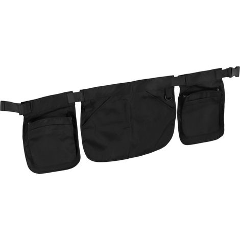 Tablier de ceinture multifonction poche multiplie en polyester noir 44x33cm avec fermeture eclair pour jardinage randonnee bricolage 1 piece (1/5)