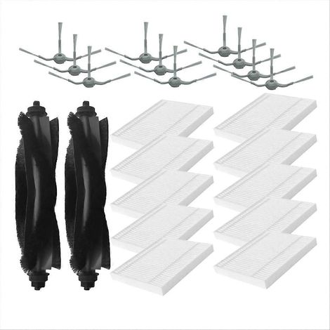 Set aus 2 Seitenbürsten + Ersatzfiltern für Clean L50, L60 und L60 Hybrid Saugroboter, kompatible Ersatzteile, langlebiges Wartungszubehör. (1/5)
