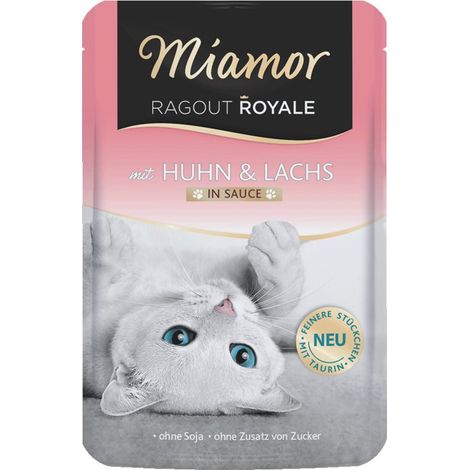 MIAMOR Ragout Royale mit Hähnchen und Lachs in Sauce - 100g Beutel