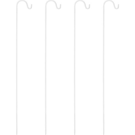 Set 4 supporto lanterna natalizia in metallo bianco