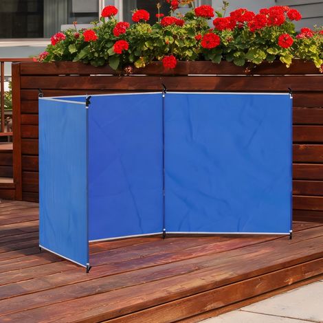 Paravent de camping bleu en polyester (1/5)