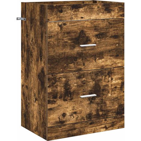Mobiletto da Bagno Sotto Lavabo Rovere Fumo 56 x 37,5 x 81 cm vidaXL