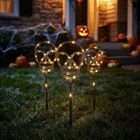 3 Pack Skeleton Skull Stake Lights (1/2)