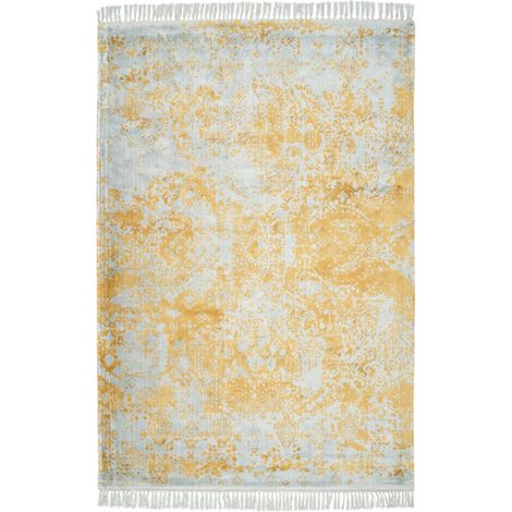 Tapis Tissé à la Main Imprimé "Dolce Vita" Gris & Or 80 x 150 cm (1/2)