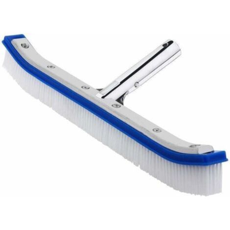Brosse de piscine renforcée de 46 cm, adaptée aux surfaces standard - Poils rigides en PVC - Tête de connexion en aluminium - Entretien et nettoyage (1/4)