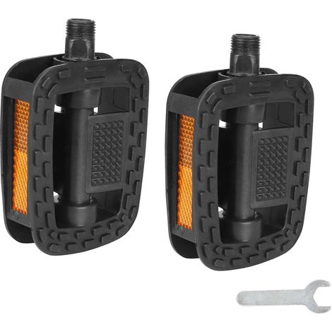 1 paire de pédales de vélo - avec bandes antidérapantes et réfléchissantes - compatibles avec tous types de vélos - noires (1/5)